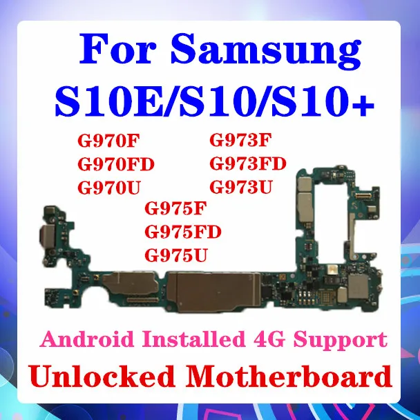 Для Samsung Galaxy S10E G970 S10 G973 Plus G975 материнская плата F / FD U версия с одной/двумя SIM