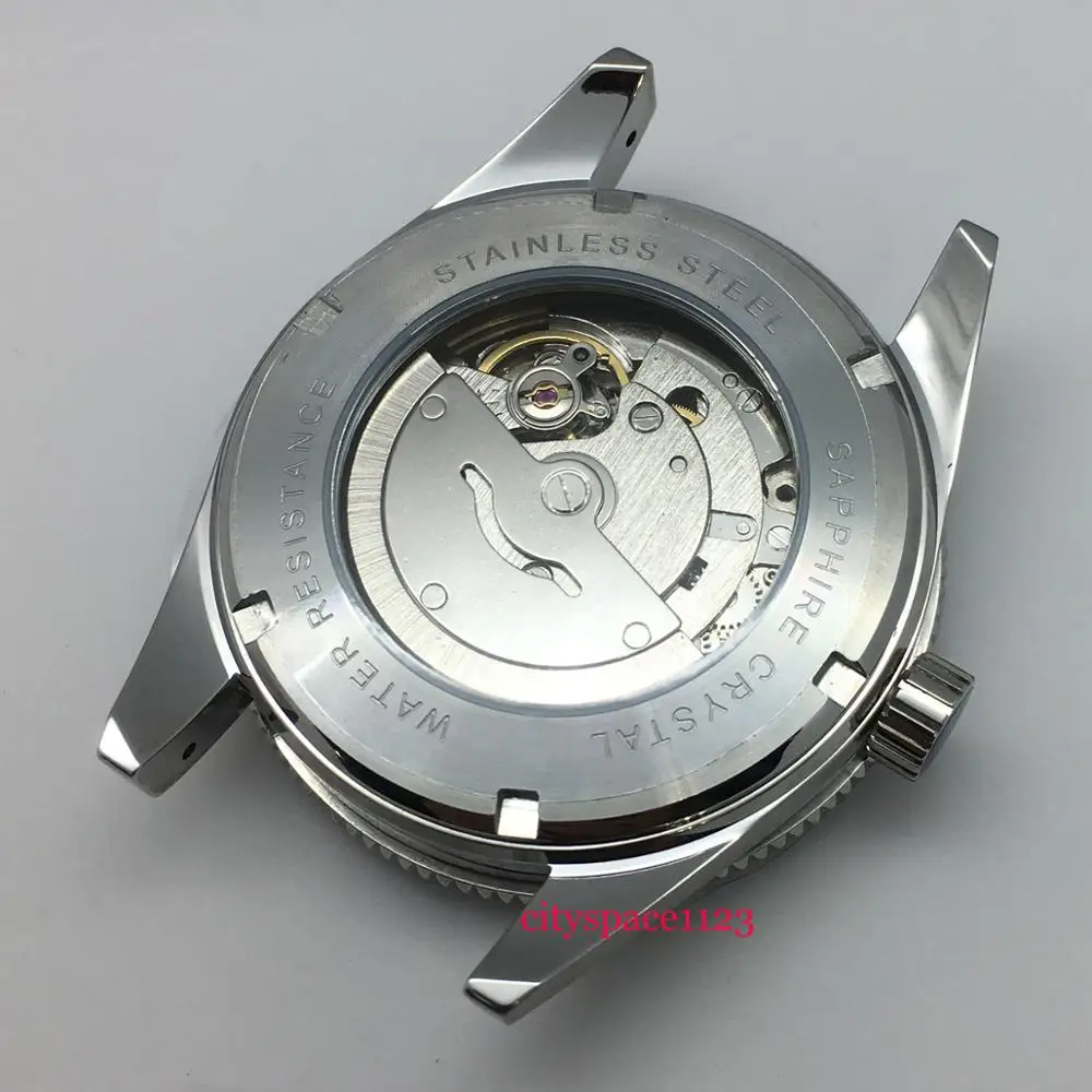 Мужские механические водонепроницаемые часы с календарем и синим циферблатом 41