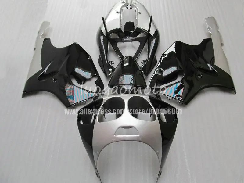 

Комплект обтекателей для Kawasaki ZX7R 96 97 98 99 00 01 02 серебристый черный ABS zx7r1996 1997 1998 1999 2000 2001 2002 2003 кузов