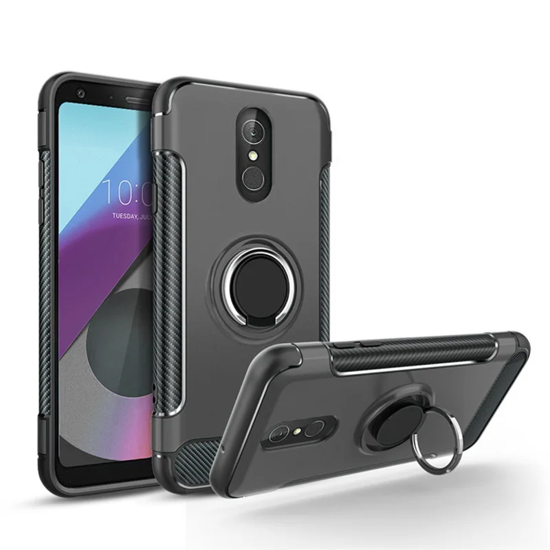 Q8 корпус для LG Q7 армированный чехол-накладка полная защита кольцо магнетизм держатель телефона задняя оболочка СПС LG Q8 Q 7 8 ThinQ Coque Funda