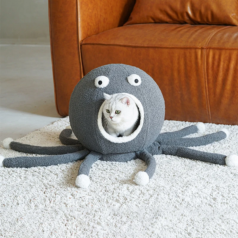 

Pet Supplies Cute Octopus-shaped Cat House Warm and Soft Suitable for Small Animals Breathable Comfortable Dog Kennel Puppy Bed