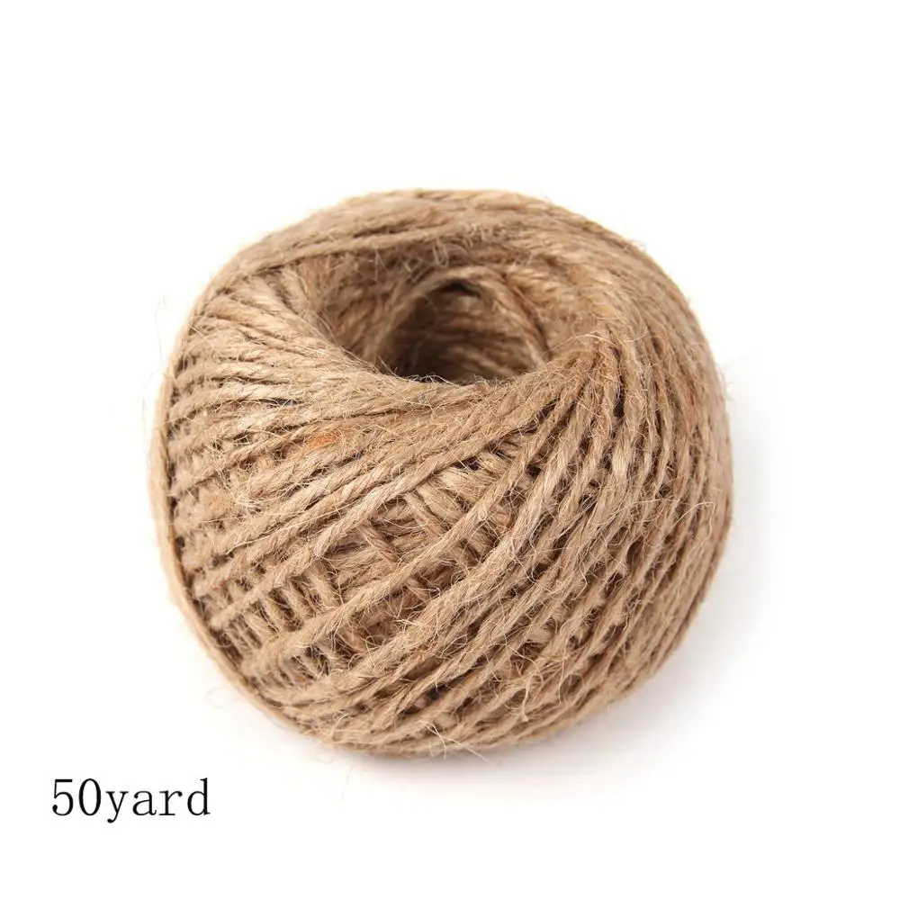 Jute String QIFU 2/5M из натурального джута ленты в декорированном мешковиной горшке джутовое кружево декорированном мешковиной горшке ленты из натурального джута Свадебные украшения рустикальная Свадьба Центральные рустикальная свадьба - Цвет: Jute String