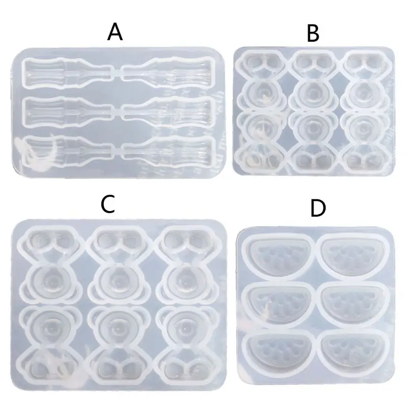 DIY Cute Gummy Molds Silicone Bear Orange Candy Chocolate Coke Drink Bottle Expory Resin Casting Pendant Mold Art Craft | Украшения и