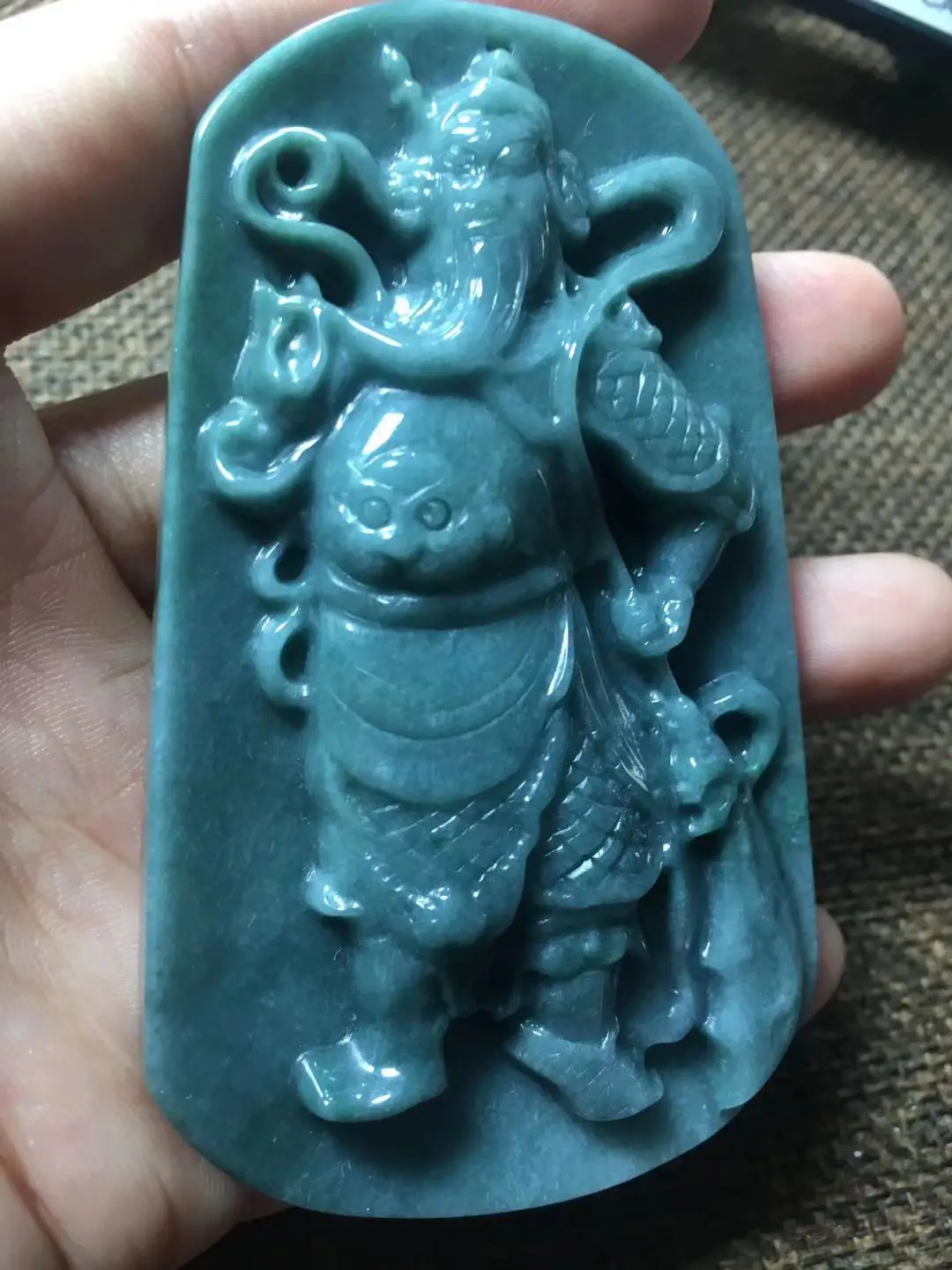 

Natural 7A Myanmar jade Hand-Carved jade guan gong green jade pendant jade necklace men women pendants jade jewelry
