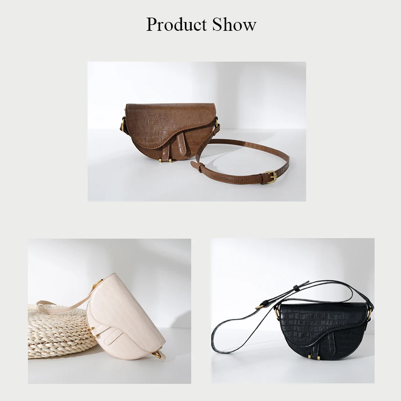 

FELIX&FELICIA New Fashion Small Shoulder Bags For Women 2020 Ladies Casual PU Leather Crossbody Crocodile Pattern Saddle Bags