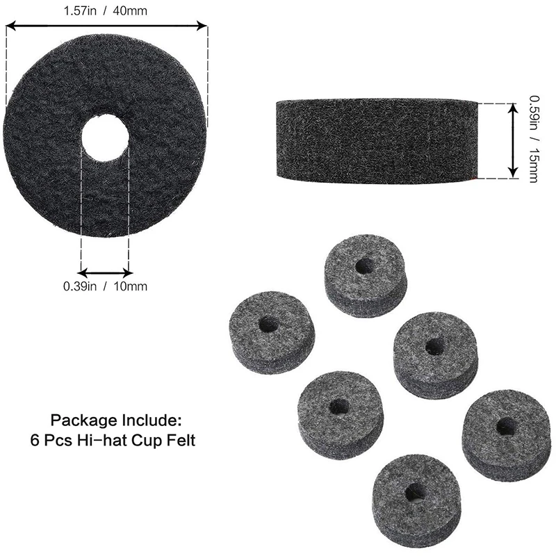 23 шт Cymbal запасные аксессуары Felts Hi-Hat клатч Войлок Hi Hat чашка рукава с базовыми