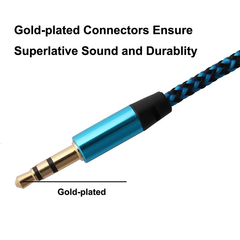 

Nylon Aux Cable 3.5 To 3.5mm Jack Audio Cable Car Audio Cable Cord For Smartphone CD MP3 Players TV Computer Stereo Speakers