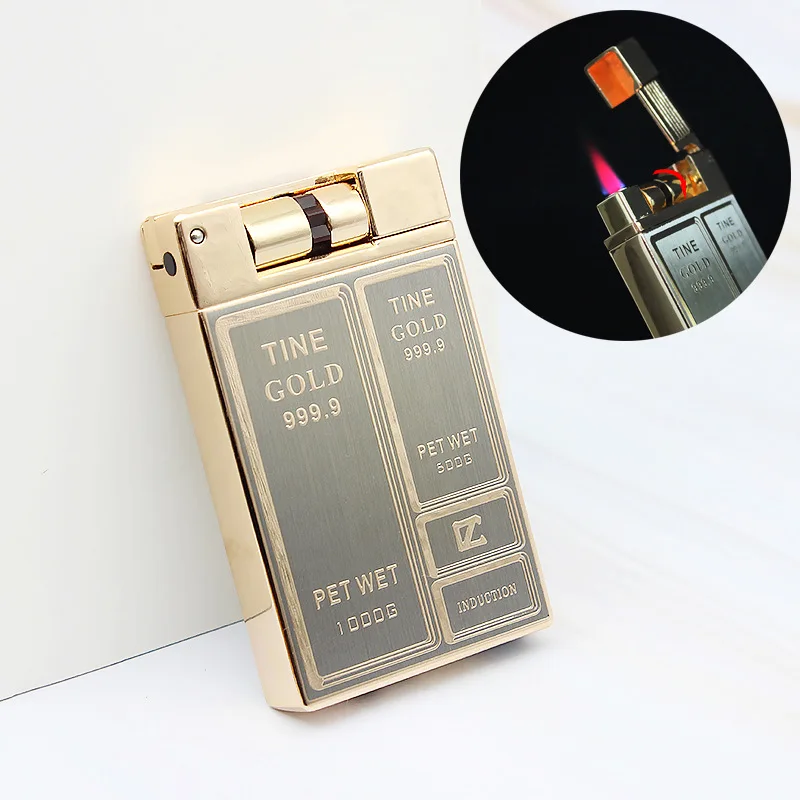 

Brick Flame Inflatable Windproof Lighter Hardcover Box Gift Lighter Cigarette Tools For Men Exquisite Gift Box Packaging