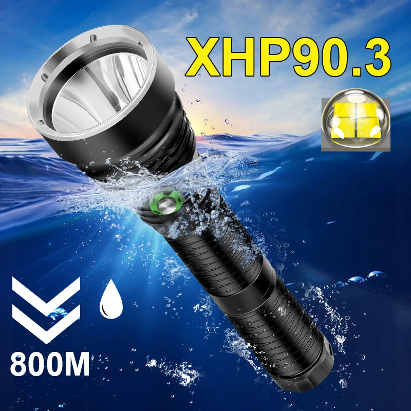 Новый 100% XHP90.3 профессиональный фонарик для дайвинга IPX8 высочайший