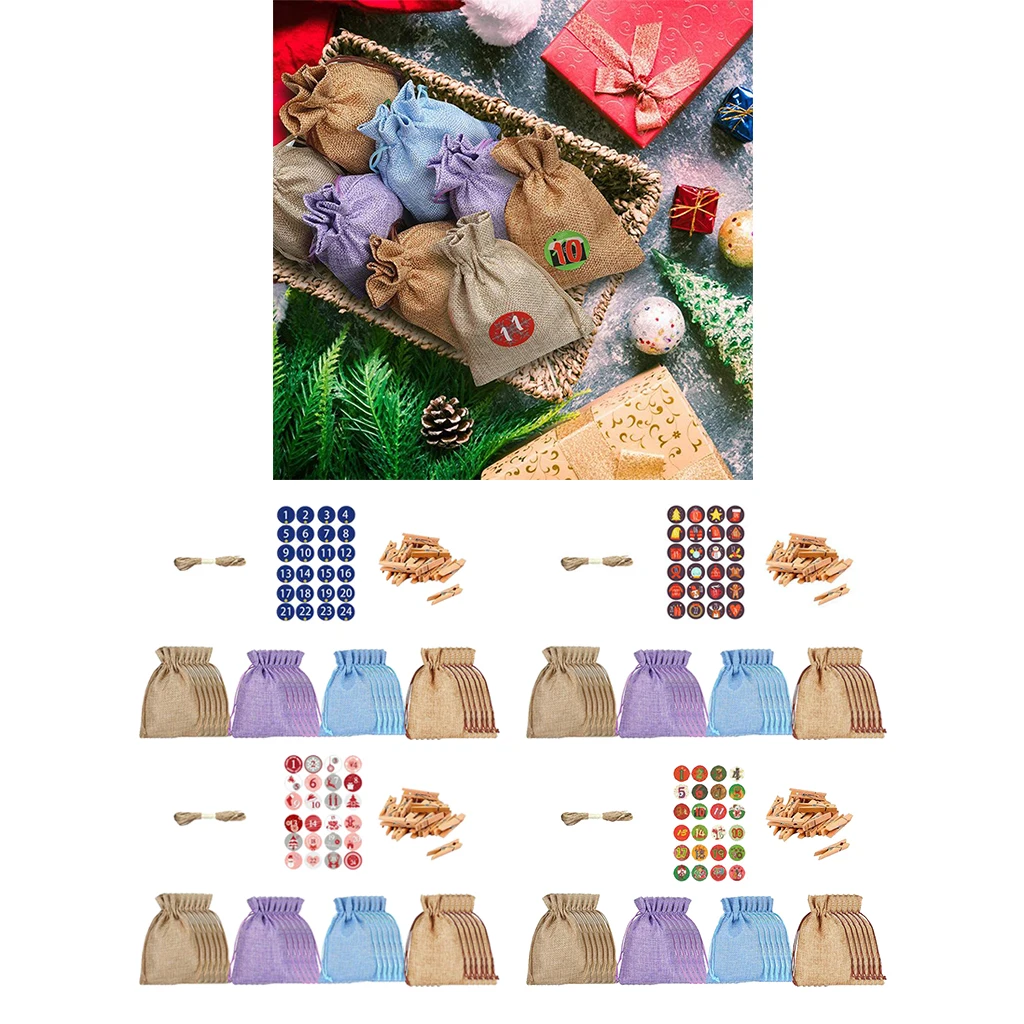 

24 Pieces Jute Linen Bags For Jewelry Drawstring Pouch Gift Packaging Bags Wedding/Christmas Burlap Bag