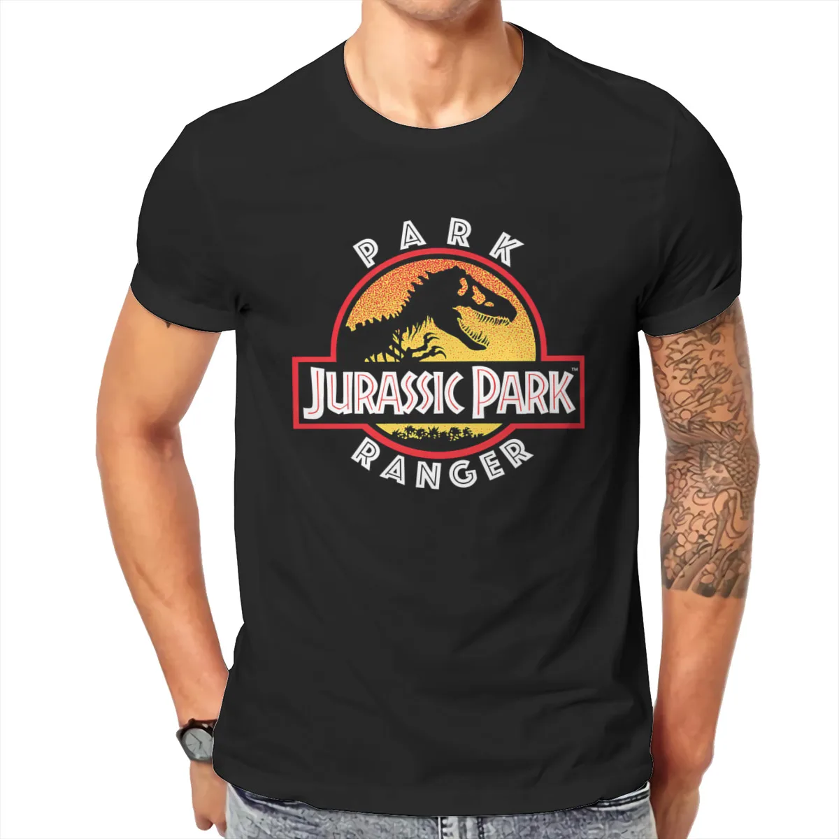 

Jurassic Park Circle Park Ranger T shirt Men T shirt summer T-shirt