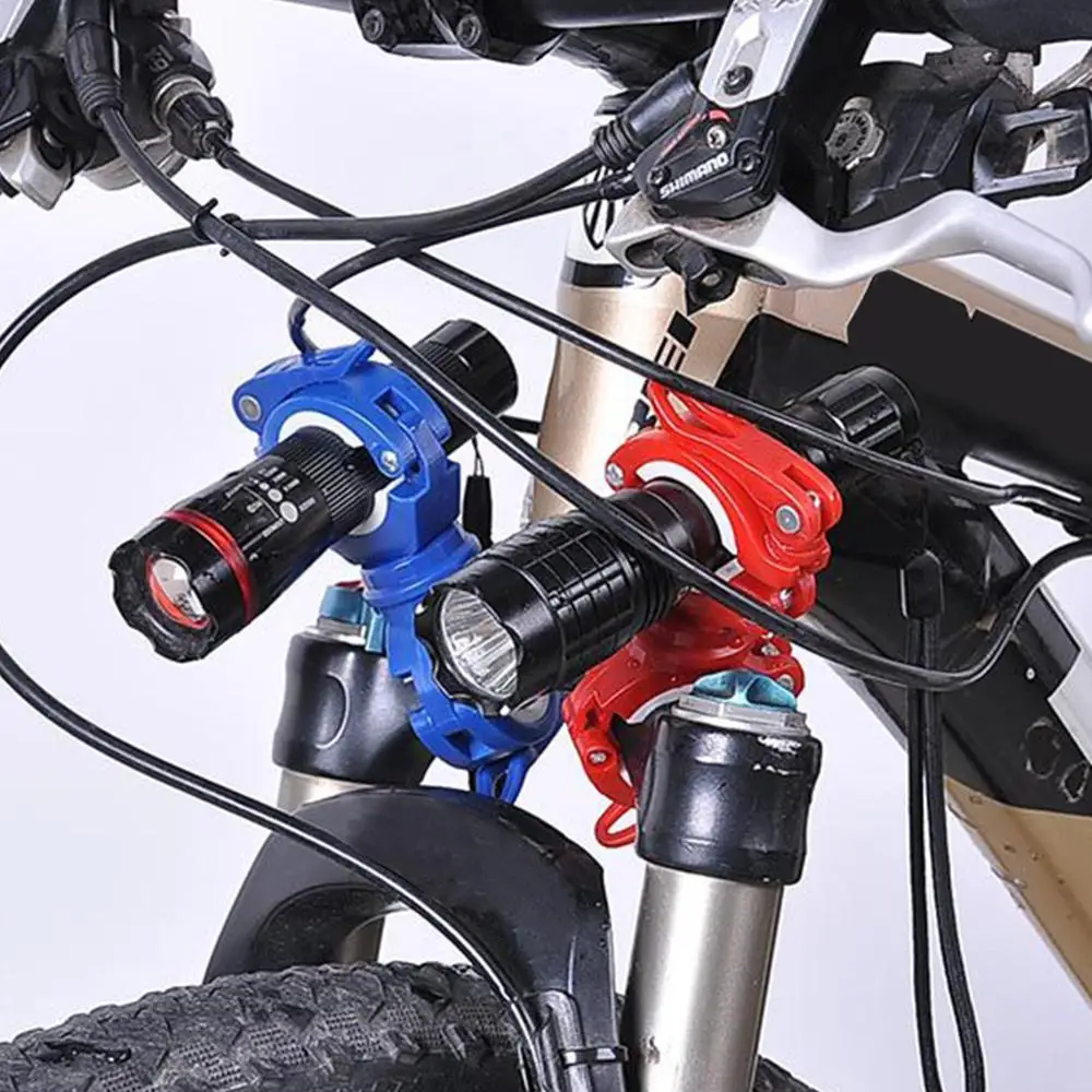 

360 Degree Rotation Adjustable Bike Front Lamp Bracket Flashlight Holder Bicycle Handlebar Quick Release Light Mount Clamp Clip