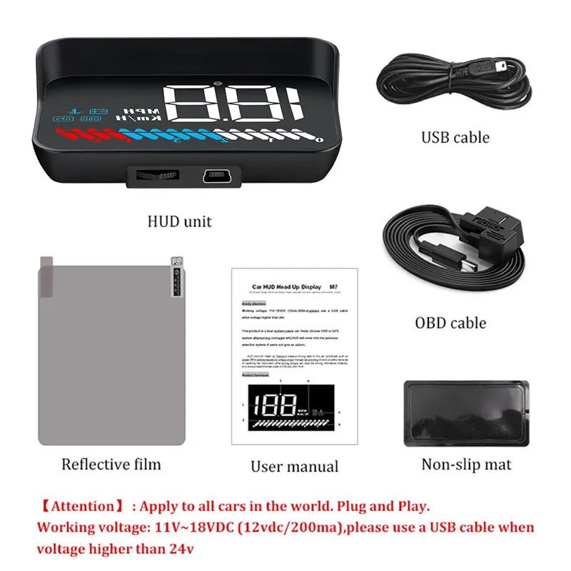 Автомобильный дисплей HUD бортовой компьютер автомобильный OBD2 GPS Спидометр