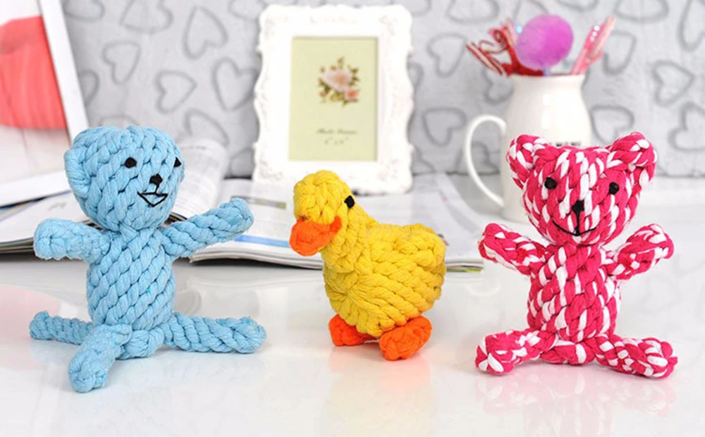 5 видов жевательные игрушки для собак милые модели животных хлопчатобумажный