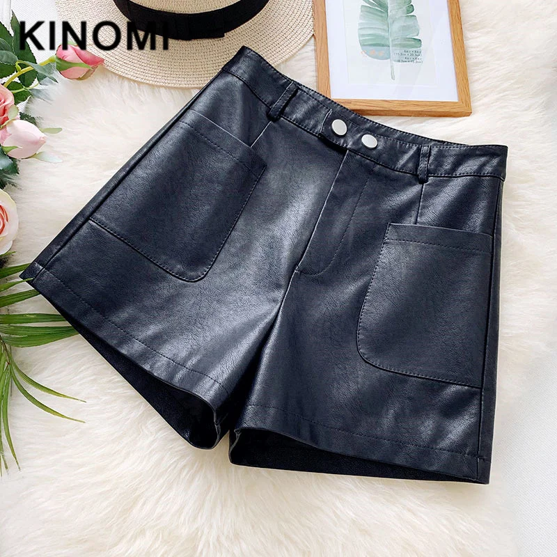 Женские винтажные черные широкие брюки REALEFT повседневные короткие из