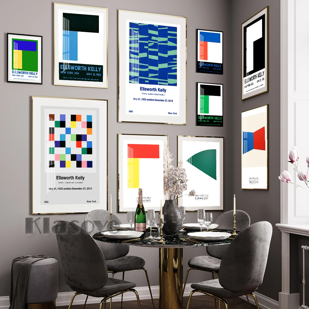 

Ellsworth Kelly Hard Edge Painting Exhibition Poster Colorful Geometry Pattern Art Prints Minimalist Wall Picture Home Decor