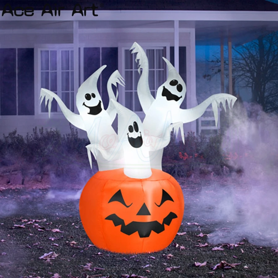 

2021 повторно используемые и Портативные Надувные маленькие привидения на Хэллоуин на тыкве для вечеринки, мероприятия и выставки, украшения, изготовленные Эйс-арт