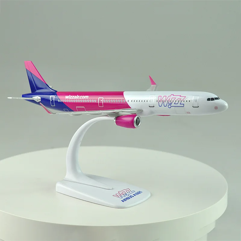 Modelo de avi&oacute;n A321, avi&oacute;n WIZZ AIR de 22cm, Base de resina, pantalla est&aacute;tica, Airliner, regalos de recuerdo para ni&ntilde;os, colecci&oacute;n de adultos-3