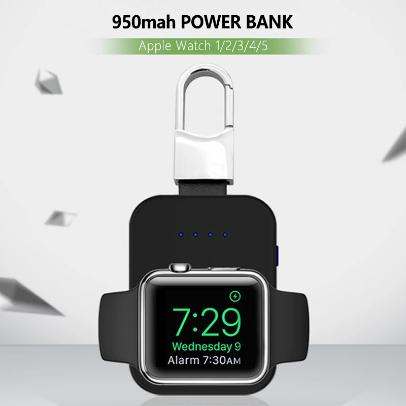 Внешний мини-аккумулятор 950 мАч беспроводное зарядное устройство для Apple Watch 5 4 3 2 1