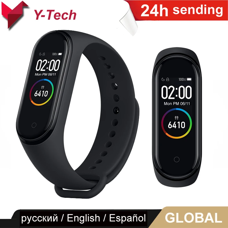 В наличии Xiaomi Mi Band 4 AMOLED стеклянный сенсорный экран трекер сердечного ритма