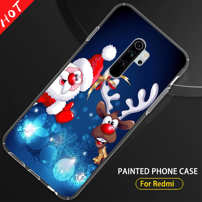 Чехол из ТПУ для Xiaomi Redmi Note 8T 8A 10 8 Pro CC9 Merry Christmas new year santa claus Elk с милым рисунком