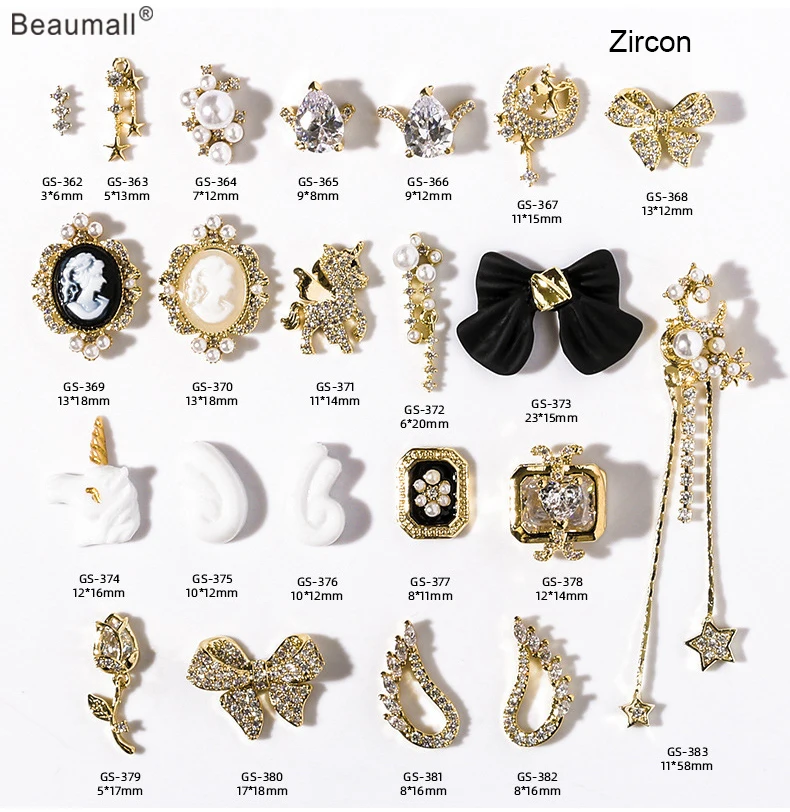 

5 шт./лот, элегантный дизайн ногтей 3d из сплава с жемчугом и цирконами для украшения ногтей