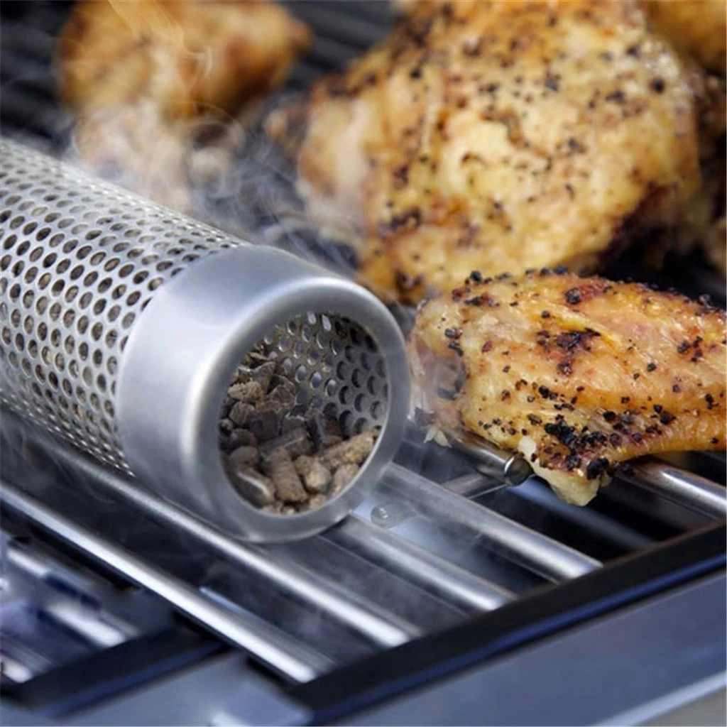 Cold Smoke Generator BBQ Accessories Stainless Steel Barbecue Grill Cooking Tools Bacon Fish Mini Apple Wood Chips Smoking Box