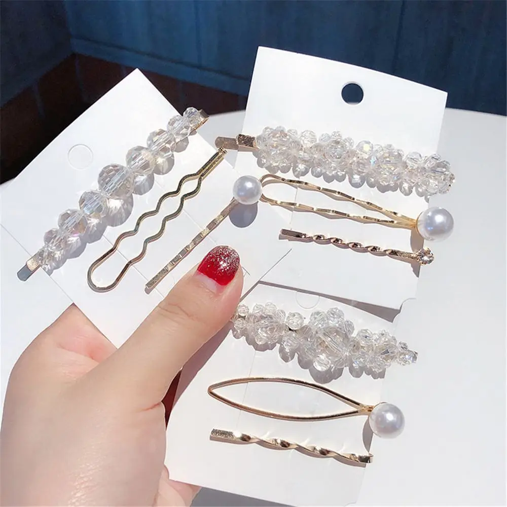 1 комплект Корейские шпильки с жемчугом хрустальные цветочные бусины заколки для
