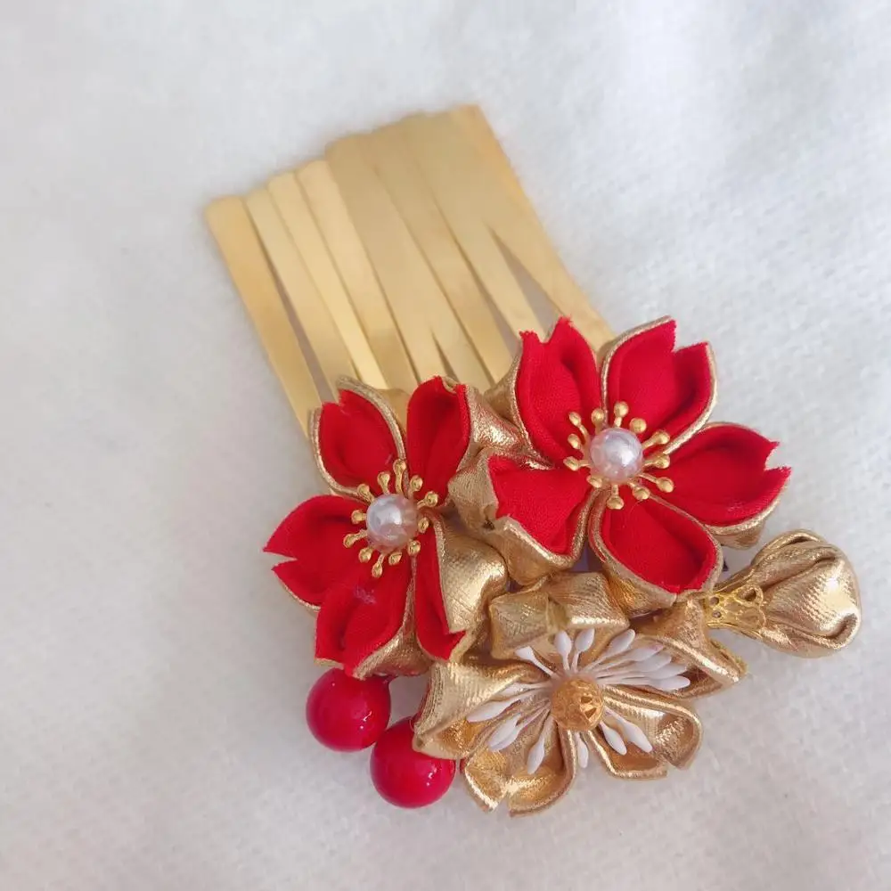 Японский стиль Seiko двойной цветок кулон тонкая шпилька аксессуары для волос