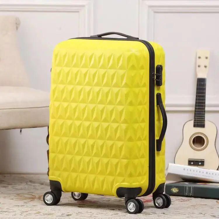 Yellow 20''carry on багаж кабина чемодан с колесиками Женская тележка чехол прокатный багаж 28 дюймов Большая Сумка Мода hardside багаж для девочек - Цвет: Yellow