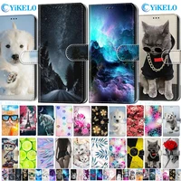 Leather Flip Phone Case For Xiaomi POCO NFC Pro Flower Cute Cat Painted Wallet Card Holder Stand Book Cover Butterfly