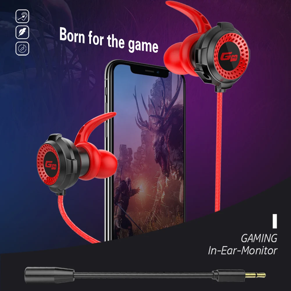 G11-A Universal Wired In-Ear Gaming Earphones For Pubg PS4 CSGO Games Headset With Mic Volume Control PC Gamer | Электроника