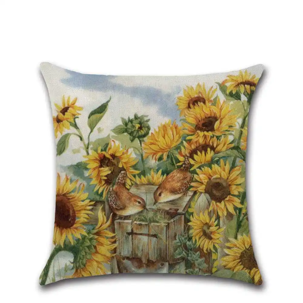 45x45 см льняная Подушка декоративная Наволочка на подушку ручная роспись подушка