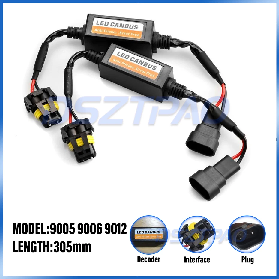 2 шт. H4 H7 H8 H11 9005 HB3 9006 HB4 светодиодный лампы декодер резистор 50w Canbus Ошибка