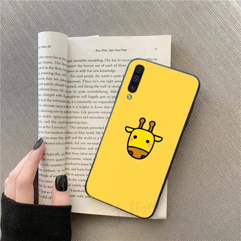 

Yellow cartoon cute animal Giraffe Cat Phone Case For Samsung galaxy A S note 10 7 8 9 20 30 31 40 50 51 70 71 21 s ultra plus