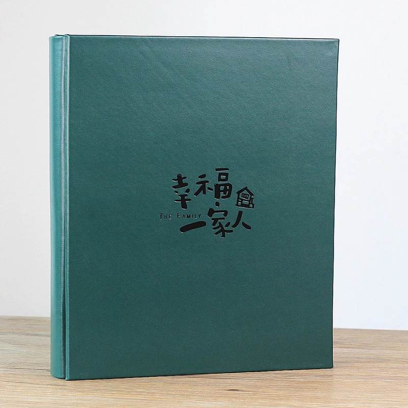 

7-Inch Luxury Green Leather Insert Album Large Capacity Wedding Photo Album 5X7 Creative Photo Decor Baby Memory Book Gift Ideas