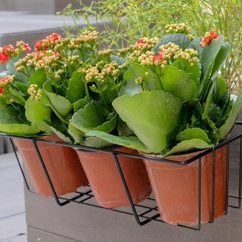 

Hanging Baskets Planter Railing Planter the Rail Fence Pots Stand Railing Planter Baskets for Balcony Porch Fence