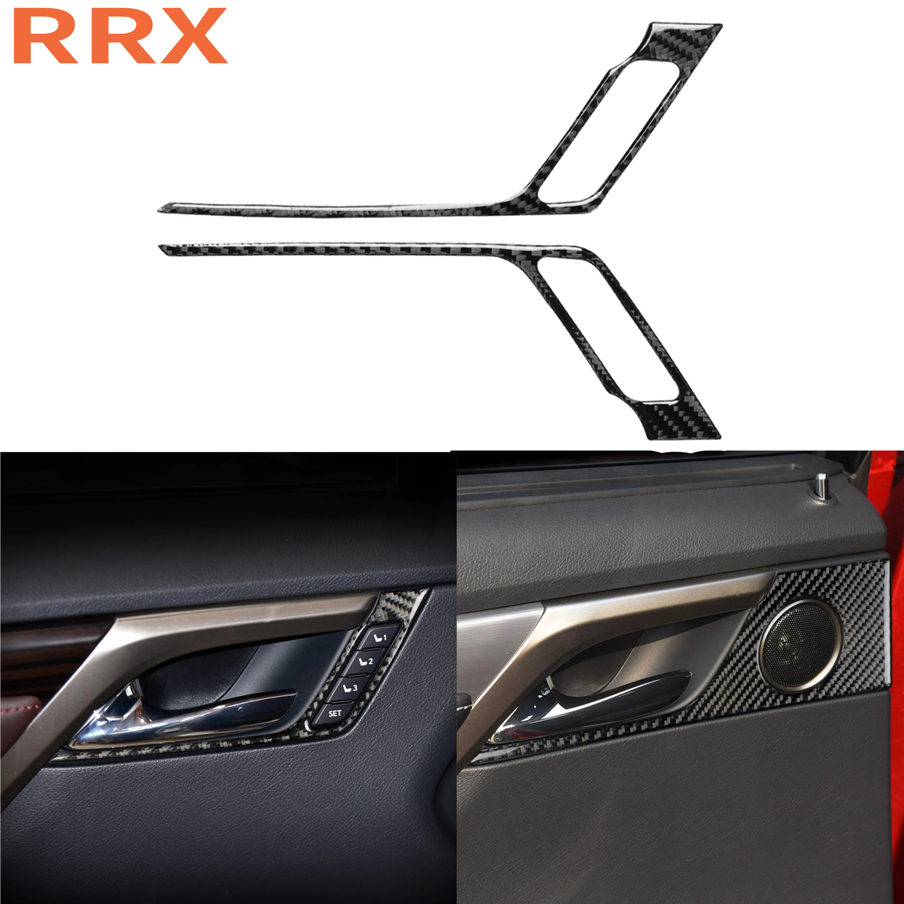 

Для Lexus RX300 270 200T 450H 2016-2019 натуральное углеродное волокно Автомобильная внутренняя дверная ручка рамка Крышка отделка стикер для салона авто...