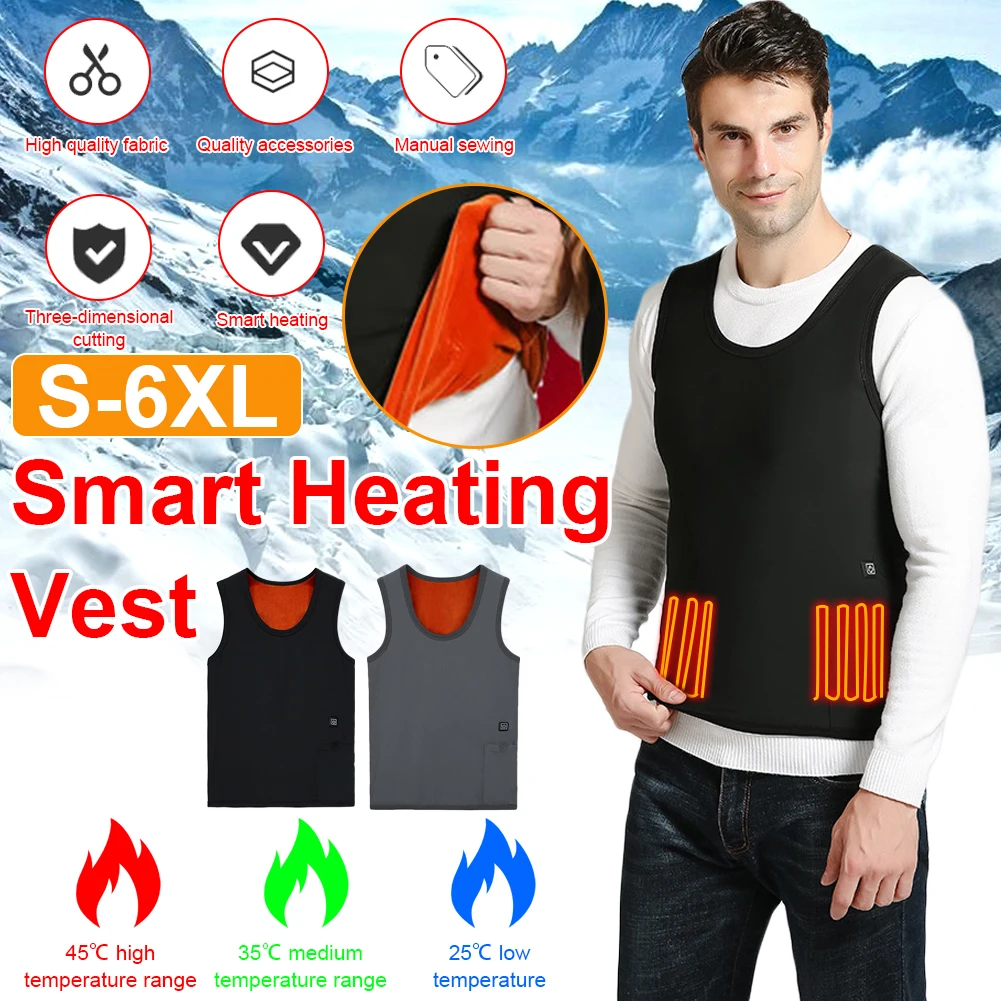 

Smart Electric Heating Vest Inner Fleece Soft Heating Jacket 3 Levels Adjustment Suitable For Winter Outdoor Adventure Skiing