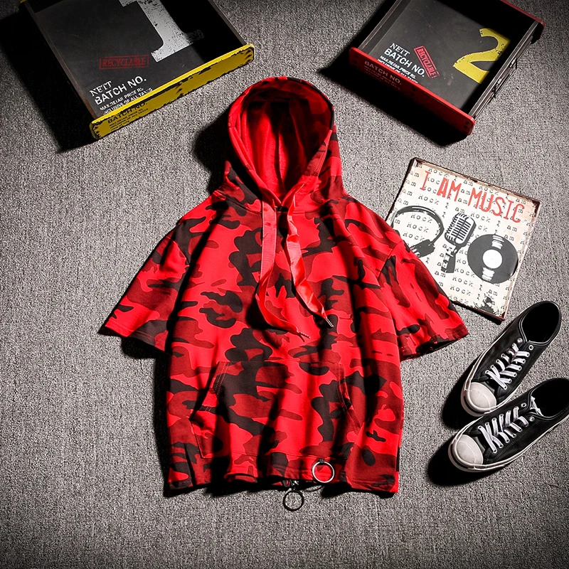 

2020 New Arrivals Hooded T-Shirt Male Slim Fit Casual Comfortable Streetwear T shirt Camouflage Top Tees ABZ691