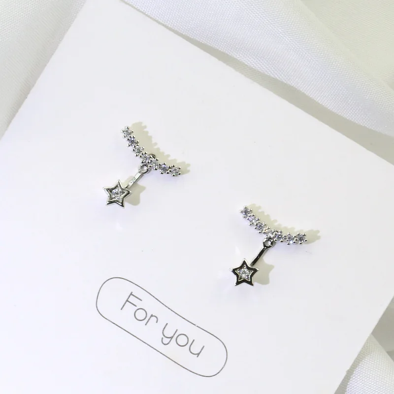 Посеребренные серьги гвоздики со звездами для женщин и детей Женские Ювелирные