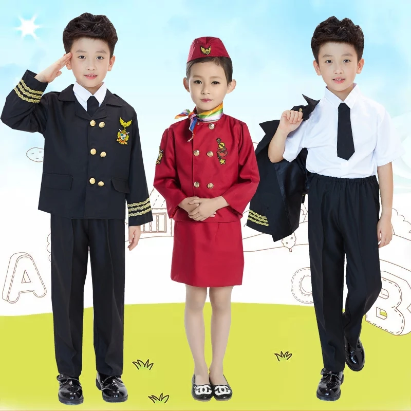 Костюм авиатора капитана летчика стюардесса Хэллоуин карнавал вечерние