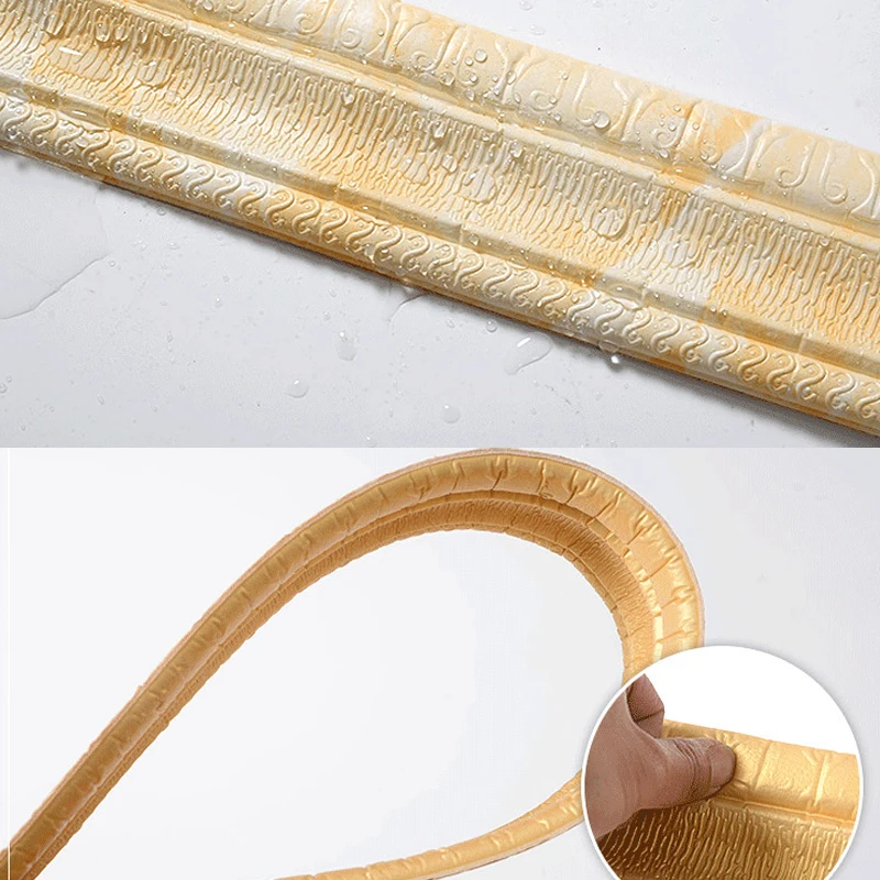 3D Frame Wall Paste Self-adhesive Skirting PVC Waterproof And Mildew Proof Waist Line Decorative Edge Banding Strip | Дом и сад