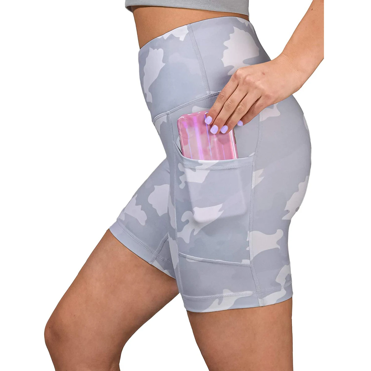 

Women's Tie-Dye Printed Hips Shorts High Waist High Elastic Fitness Sport Shorts R Soft Comfortable Breathable Skin-Friendly