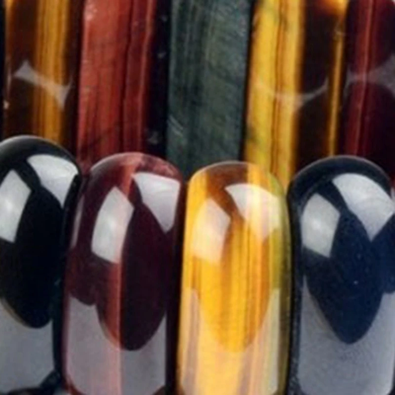 

Colorful Tiger Eyes Natural Stone Beads Bangles & Bracelets Handmade Jewelry Energy Bracelet for Women or Men