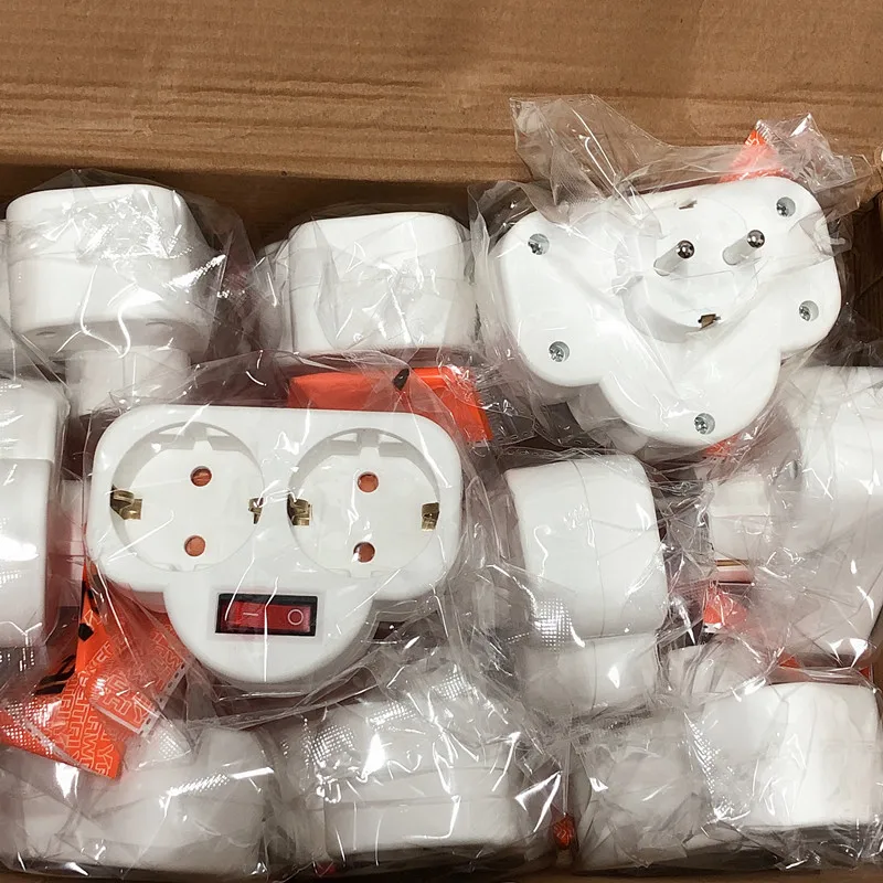 Штепсельная Вилка Европейского типа для преобразования 1 в 2 штепсельная розетка