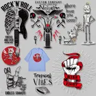 Симпатичный робот тяжелый металл рок стиль морская улитка печатная глажка для одежды виниловая наклейка теплопередача моющиеся diy ремесло