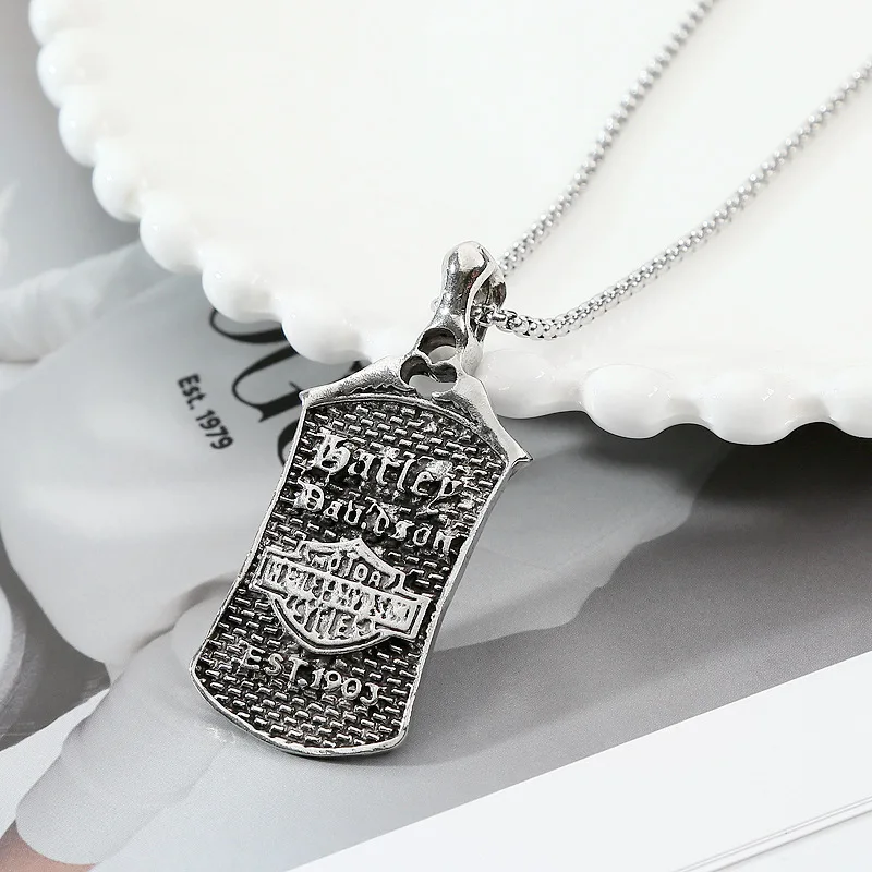 Ожерелье с жетоном для собак из титановой стали Классическая трендовая Мужская