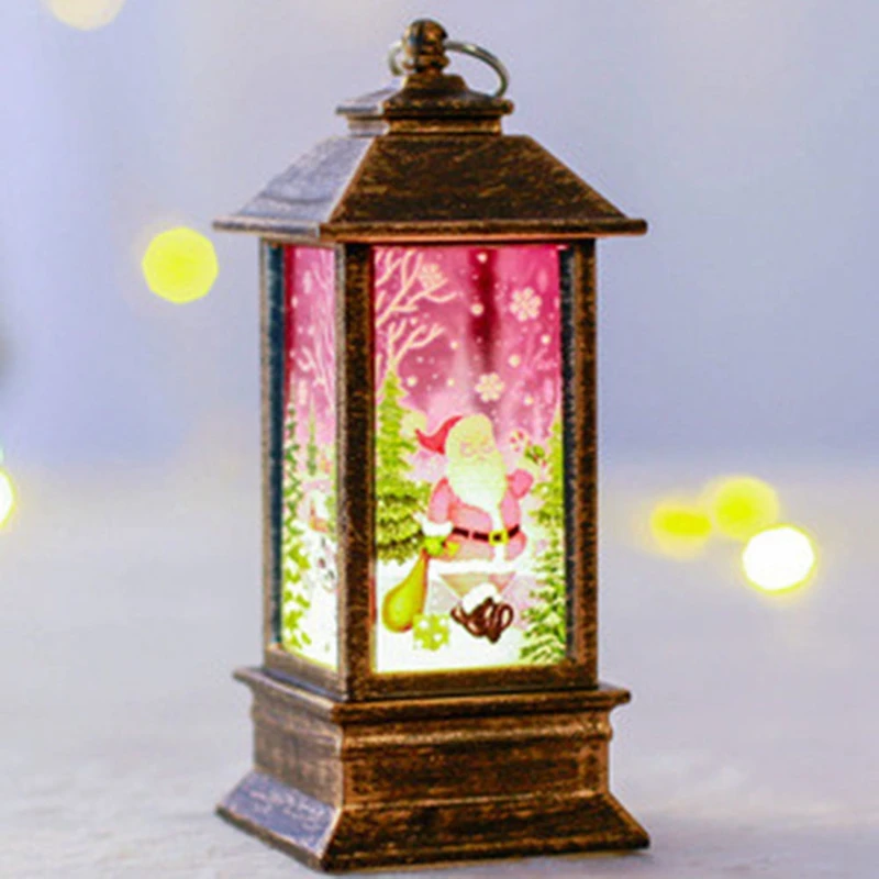 

2PCS Christmas Decoration Hanging Prop Led Candles Halloween Light Santa Claus Elk Snowman Lantern Flame Lamp Party