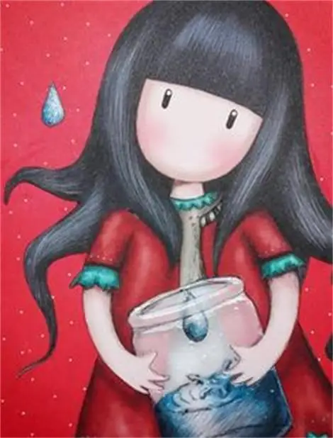 

5D Сделай Сам, полностью круглая Алмазная картина, кукла, мультяшная девушка, набор для мозаики, стразы, рисование, творчество